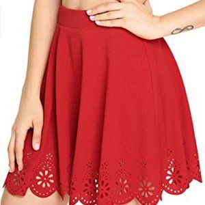 Women's Basic Solid Flared Mini Skater Skirt
